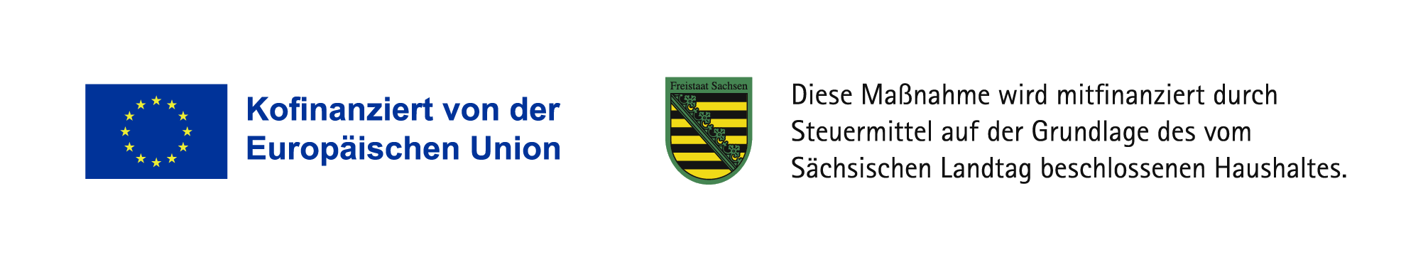 Logos der Europäischen Union, des EFRE und ESF sowie des Freistaats Sachsen